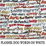 Flannel Dog Words on White..ONE S**ONE L
