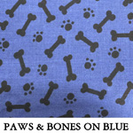 Paws and Bones on Blue