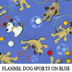 Flannel Dog Sports on Blue