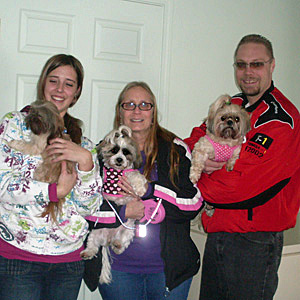 Reese, Mom Rose, Dad Harold & pupster sisters Tinker & Midget