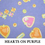 Hearts on Purple 8 Extra Small 4 Medium, 4 Large, 2 Extra Large, 2 Double Extra Large