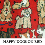Happy Dogs on Red