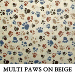 Multi Paws on Beige..ONE XS**TWO XL