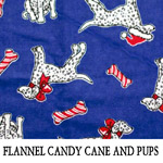 Flannel Candy Cane and Pups