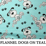 Flannel Dogs on Teal