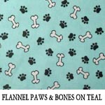 Flannel Paws & Bones on Teal