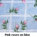 blue squares with roses