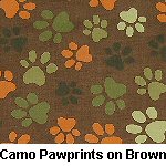 Camo Pawprints on Brown