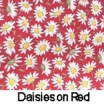 daisies on red background