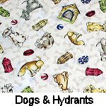 Dogs & Hydrants on Beige
