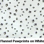 Flannel Pawprints on White
