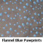 Flannel Blue Pawprints on Black