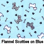 Flannel Scotties on Blue