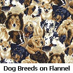 Dog Breeds on Flannel