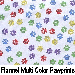 Flannel Multi Color Pawprints