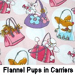 Flannel Pups in Carriers