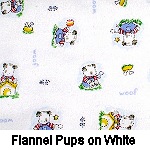 Flannel Pups on  White