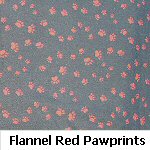 Flannel Red Pawprints on Black