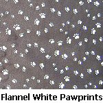 Flannel White Pawprints on Black