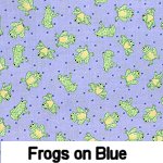frogs on blue