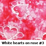 hearts on rosy red background