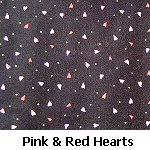 Pink & Red Hearts on Black