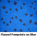 Flannel Pawprints on Blue