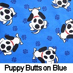Puppy Butts on Blue