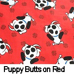 Puppy Butts on Red