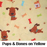 Pups & Bones on Yellow