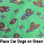 Race Car Dogs on Green