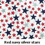 red, blue & silver stars