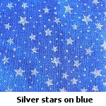 silver stars on blue background