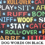 Dog Words on Black