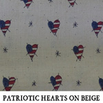 Patriotic Hearts on Beige