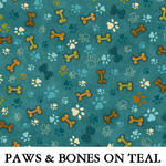 Paws & Bones on Teal