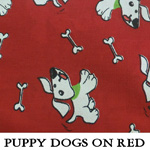 Puppy Dogs on Red