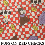 Pups on Red Checks