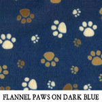 Flannel Paws on Dark Blue