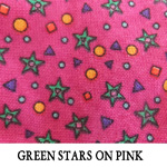Green Stars On Pink..ONE Extra Small